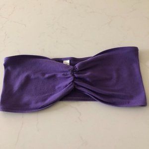 American Apparel Purple Ruched Front Tube Top